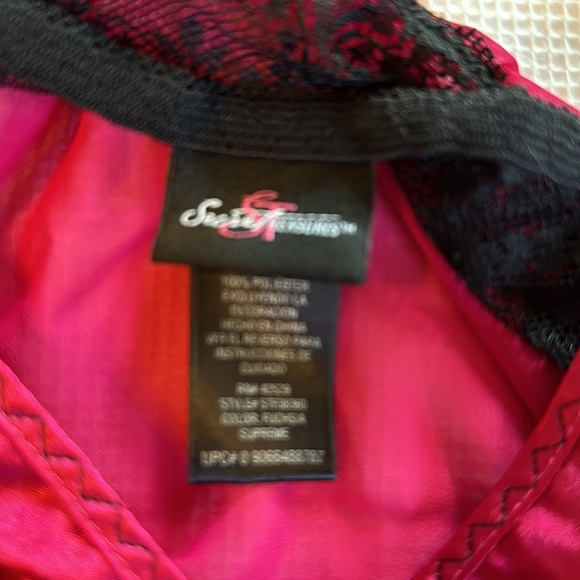 Secret Treasures Babydoll Hot Pink Polyester with Lace Size Medium - Picture 9 of 13
